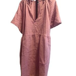 Old Navy Dusty Rose Gauze V-Neck Dress
